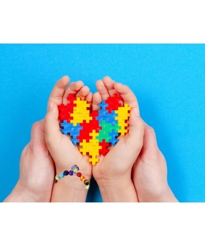 Autism Awareness Bracelet 7 Chakra Autism Awareness Jewelry Puzzle Piece Heart Pendant Autism Charm Bracelet for Women style ...