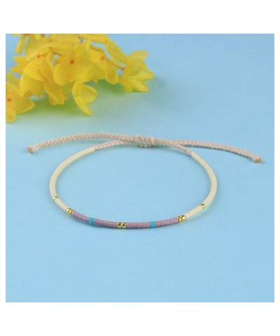 Colorful Seed Beads Friendship Bracelets Handmade Thin Strand Bracelets Women Boho Beach Bracelets 062K $9.50 Bracelets