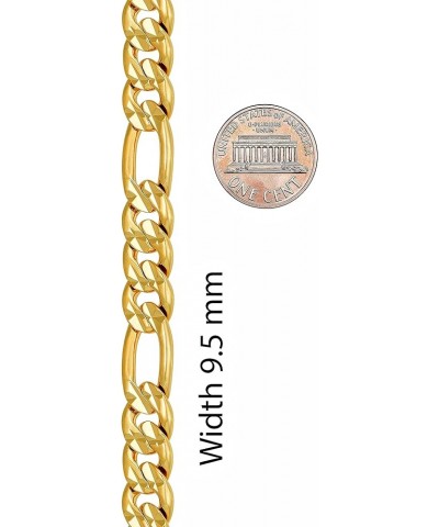 Radiant Diamond Cut Figaro Chain Necklaces 24k Real Gold Plated (6mm, 7mm, 9.5mm) 22 inches 9.5mm $48.28 Necklaces