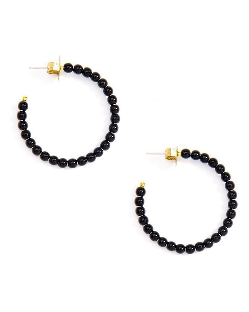 Pearly Hoop Earring Dark $12.60 Earrings