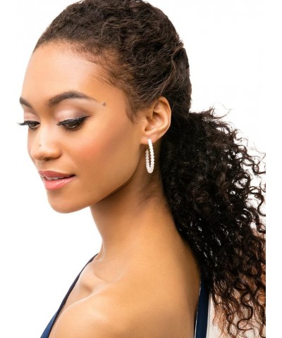 Pearly Hoop Earring Dark $12.60 Earrings