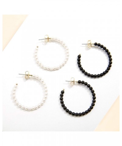 Pearly Hoop Earring Dark $12.60 Earrings