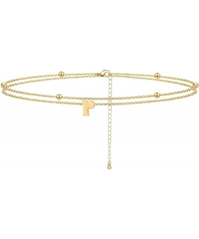 Initial Ankle Bracelets for Women Layered Letter Anklet for Women 14K Gold Plated R $9.34 Anklets