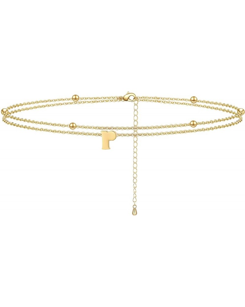 Initial Ankle Bracelets for Women Layered Letter Anklet for Women 14K Gold Plated R $9.34 Anklets