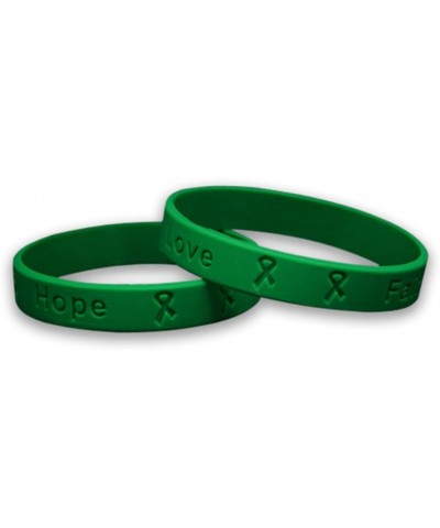 | Green Bipolar Disorder Awareness Bracelets – Green Ribbon Bipolar Disorder Silicone Bracelets for Adults Green 50 Bracelets...