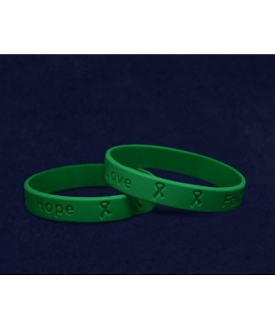 | Green Bipolar Disorder Awareness Bracelets – Green Ribbon Bipolar Disorder Silicone Bracelets for Adults Green 50 Bracelets...