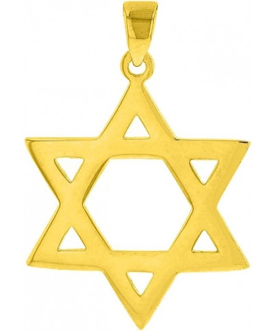 Solid 14K Yellow Gold Star Of David Hebrew Pendant with Figaro Necklace 18.0 Inches $139.75 Necklaces