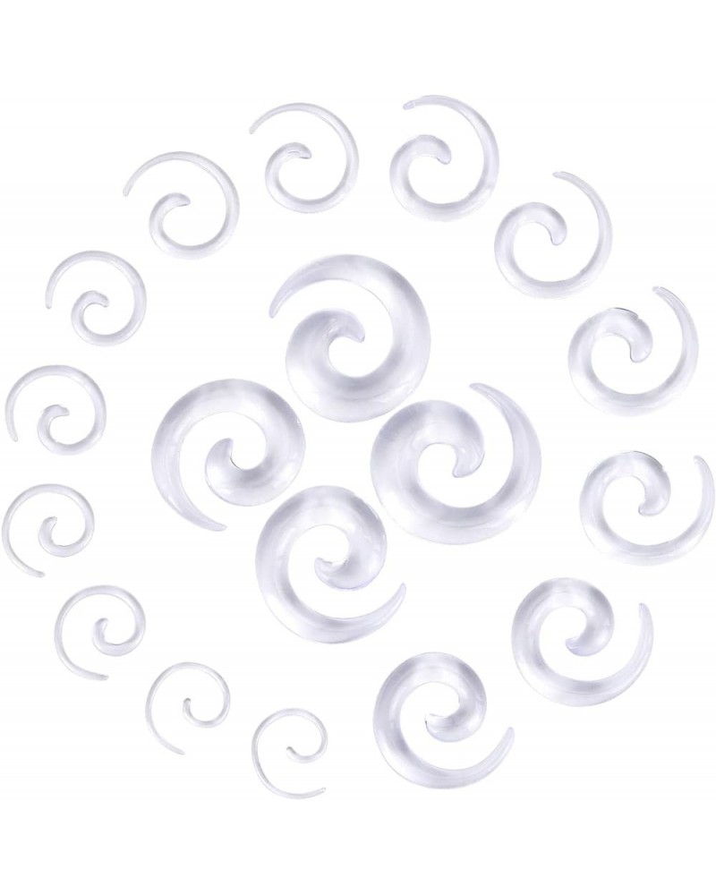 9 Pairs Acrylic Crescent Horseshoes Taper Set Pincher Septum Spiral Stretching Kit Gauges 14G 12G 10G 8G 6G 4G 2G 0G 00G spir...