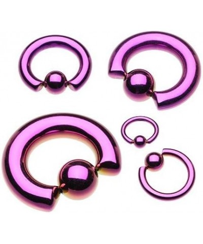 Basic Steel Captive Bead Ring 316L Surgical Steel (Sold Individually) 16g 12mm (4mm Ball) Purple $8.95 Body Jewelry