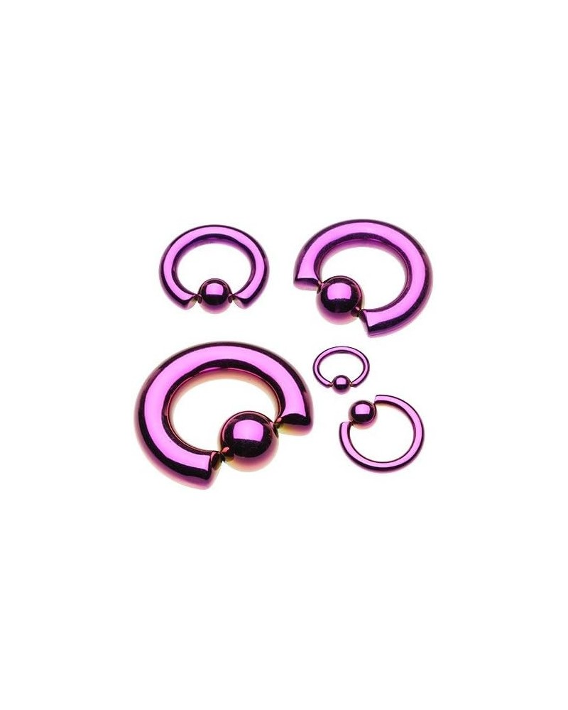 Basic Steel Captive Bead Ring 316L Surgical Steel (Sold Individually) 16g 12mm (4mm Ball) Purple $8.95 Body Jewelry