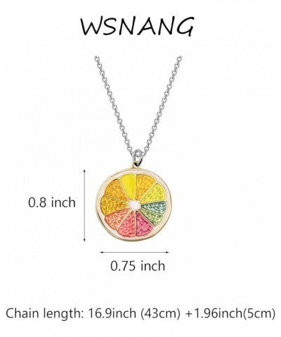 Lemon Gift Lemon Slice Earring Cute Fruit Earrings Jewelry Fruit Style Earrings for Women Girls Lemon Necklace $8.78 Earrings