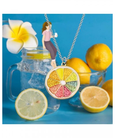 Lemon Gift Lemon Slice Earring Cute Fruit Earrings Jewelry Fruit Style Earrings for Women Girls Lemon Necklace $8.78 Earrings