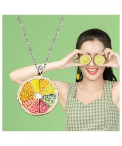 Lemon Gift Lemon Slice Earring Cute Fruit Earrings Jewelry Fruit Style Earrings for Women Girls Lemon Necklace $8.78 Earrings