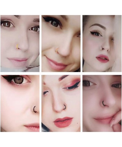 316L Stainless-Steel Hinged Nose Rings Hoop : 20G 18G 16G 14G Womens and Mens Body Pierecing Ring Segment Ring Lip Rings Nose...