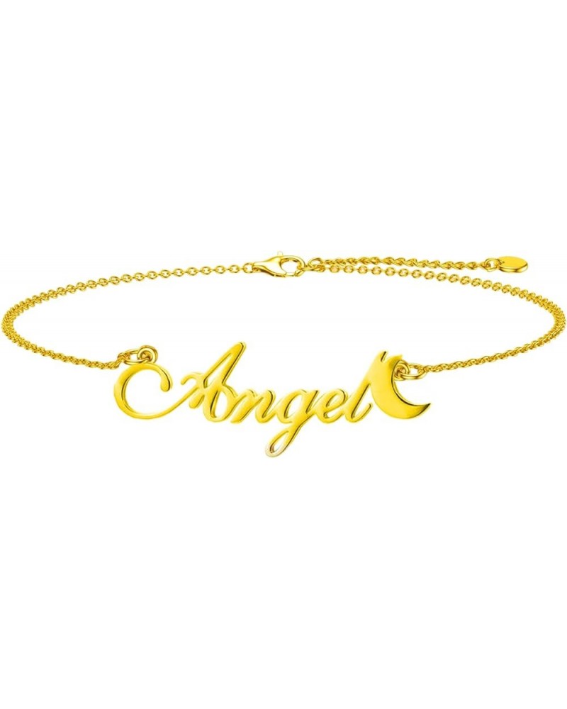 10K 14K 18K Solid Gold Personalized Name Anklet Bracelet for Women Custom Name Bracelet Real Gold Name Ankle Bracelet Valenti...