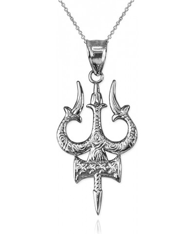 Sterling Silver Trident of Lord Shiva Trisula Pendant Necklace 18" Necklace $18.45 Necklaces