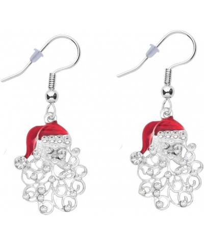 Santa Claus Rhinestone Dangle Crystal Earrings $11.86 Earrings