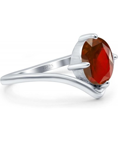 V Art Deco Wedding Ring Oval Simulated Cubic Zirconia 925 Sterling Silver Simulated Garnet CZ $13.79 Rings