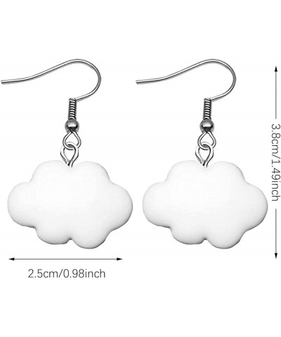 Creative Unique Handmade lightweight Lovely White Clouds Earrings Funny Resin Cloud Dangle Drop Earrings for Women Girls Stat...