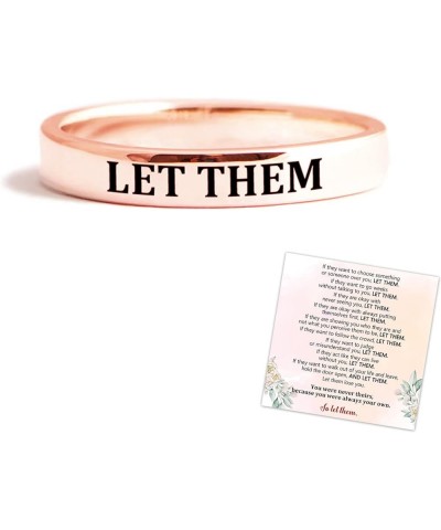 Let Them Ring, Let Them Stainless Steel Inspirational Ring, Motivational Engraved Stackable Band Ring for Women, Inspirationa...