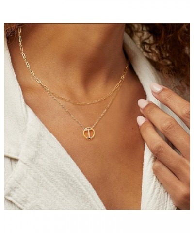 Gold Initial Necklace for Women Heart Necklace For Women Layered Necklace set 14K Gold Plated Necklace Girls Dainty Gold Name...