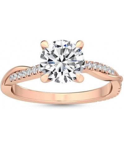 1-5 Carat (ctw) White Gold Round Cut LAB GROWN Diamond Side Stone Engagement Ring (Color E-F Clarity VS2-SI1) 5.5 Rose Gold $...