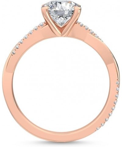 1-5 Carat (ctw) White Gold Round Cut LAB GROWN Diamond Side Stone Engagement Ring (Color E-F Clarity VS2-SI1) 5.5 Rose Gold $...