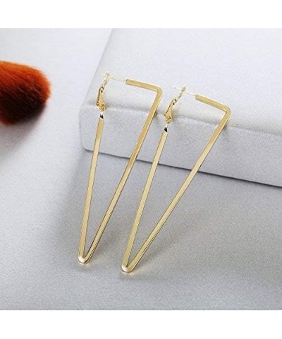 Stainless Steel Simple Geometric Big Hoop Earring For Women Girls… Triangle80-GD $7.44 Earrings