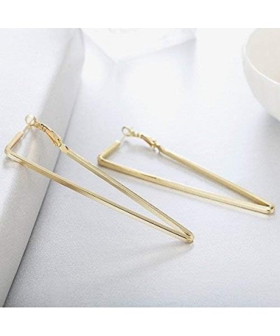 Stainless Steel Simple Geometric Big Hoop Earring For Women Girls… Triangle80-GD $7.44 Earrings