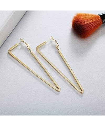 Stainless Steel Simple Geometric Big Hoop Earring For Women Girls… Triangle80-GD $7.44 Earrings