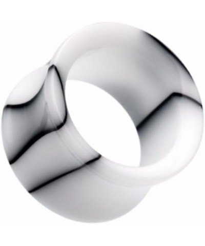 Marble Swirl Acrylic Double Flared WildKlass Ear Gauge Tunnel Plug (Sold as Pairs) 15/32" (12mm) White $10.06 Body Jewelry