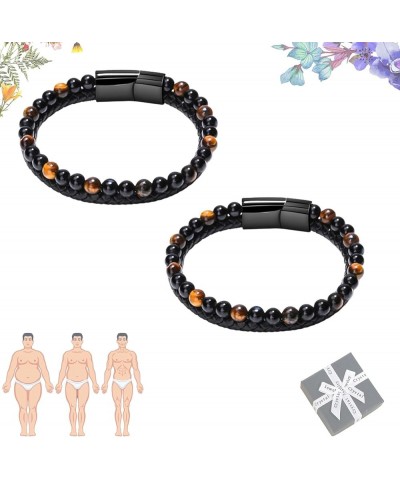 Lugxb Natural Agate Stone Leather Beaded Bracelet, Luxagate Natural Agate Stone Leather Beaded Bracelet A-2 19cm $6.35 Bracelets