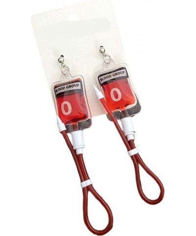 Halloween Earrings for Women, Funny Simulation Plasma Blood Bag Dangle Drop Earrings Blood Type Punk Necklace for Women Girls...