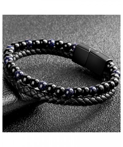 Lugxb Natural Agate Stone Leather Beaded Bracelet, Luxagate Natural Agate Stone Leather Beaded Bracelet A-2 19cm $6.35 Bracelets