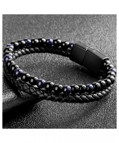 Lugxb Natural Agate Stone Leather Beaded Bracelet, Luxagate Natural Agate Stone Leather Beaded Bracelet A-2 19cm $6.35 Bracelets