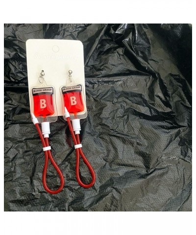 Halloween Earrings for Women, Funny Simulation Plasma Blood Bag Dangle Drop Earrings Blood Type Punk Necklace for Women Girls...