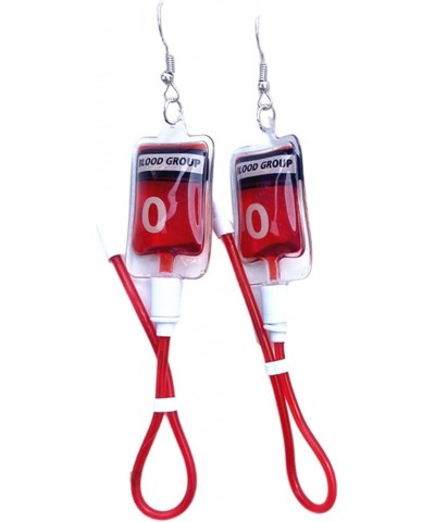 Halloween Earrings for Women, Funny Simulation Plasma Blood Bag Dangle Drop Earrings Blood Type Punk Necklace for Women Girls...