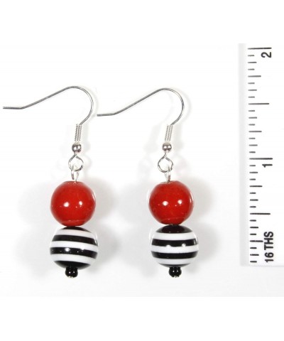 Get Crazy", Black and White Stripe Earrings Wow Red $11.19 Earrings