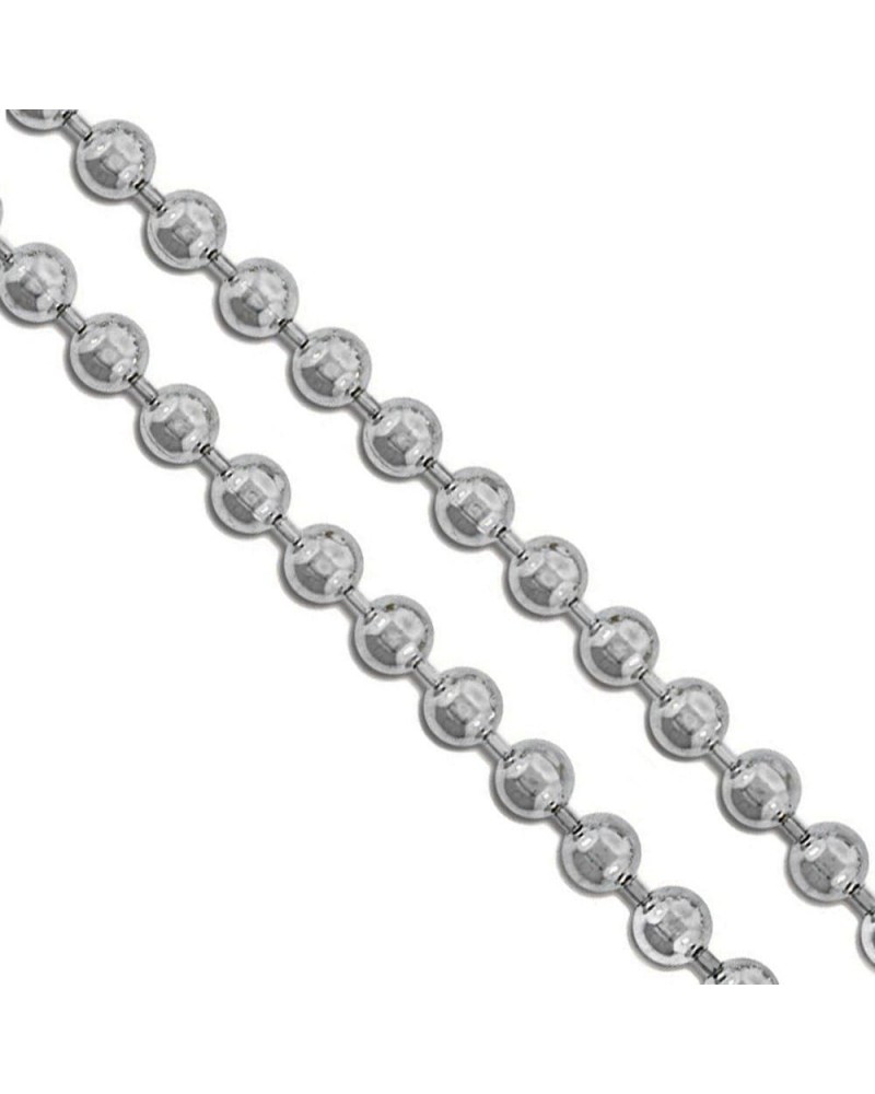 Stainless Steel Military Ball Bead Chain 2mm 3mm 4mm 6mm Dog Tag Link Pallini Necklace 4.0mm Length 30 Inches $6.11 Necklaces