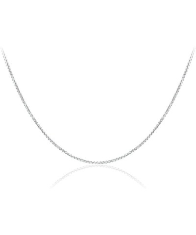 925 Sterling Silver Necklace for Women - Necklace Box Chain Sterling Silver | 0.85 mm Thickness with Spring Ring, Italy Tag W...