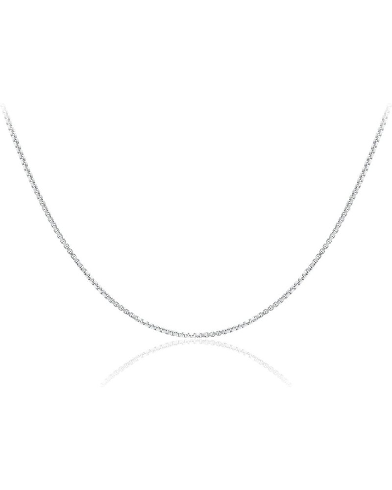 925 Sterling Silver Necklace for Women - Necklace Box Chain Sterling Silver | 0.85 mm Thickness with Spring Ring, Italy Tag W...