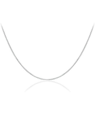 925 Sterling Silver Necklace for Women - Necklace Box Chain Sterling Silver | 0.85 mm Thickness with Spring Ring, Italy Tag W...