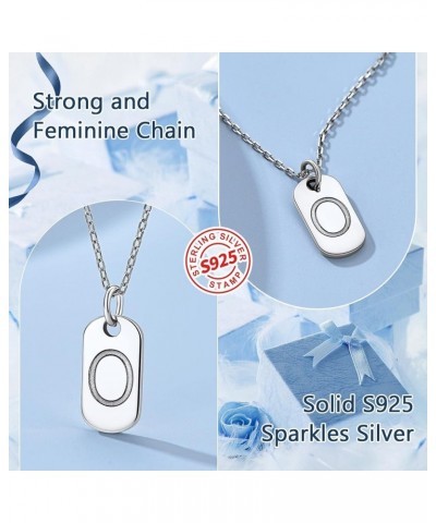 Solid Silver Initial Necklace with S925 Stamp, 26 Alphabets Tiny Dog Tag for Women/Men, Send Gift Box Q $8.09 Necklaces