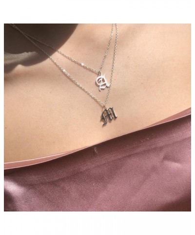 Stainless Steel Gold Plated Gothic, Old English Initial A - Z Letter Alphabet Pendant Necklace X $10.19 Necklaces