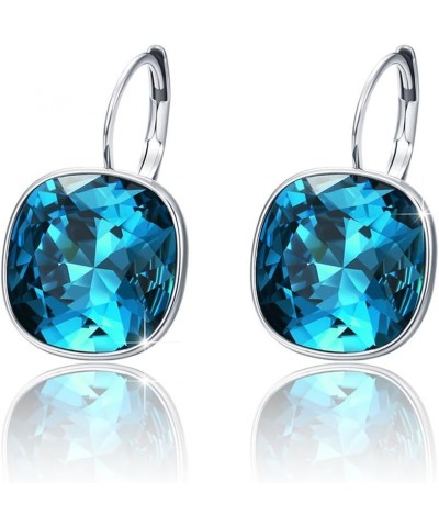 Jewelry Fashion Women Hoop Crystal Earring Sapphire $12.00 Earrings