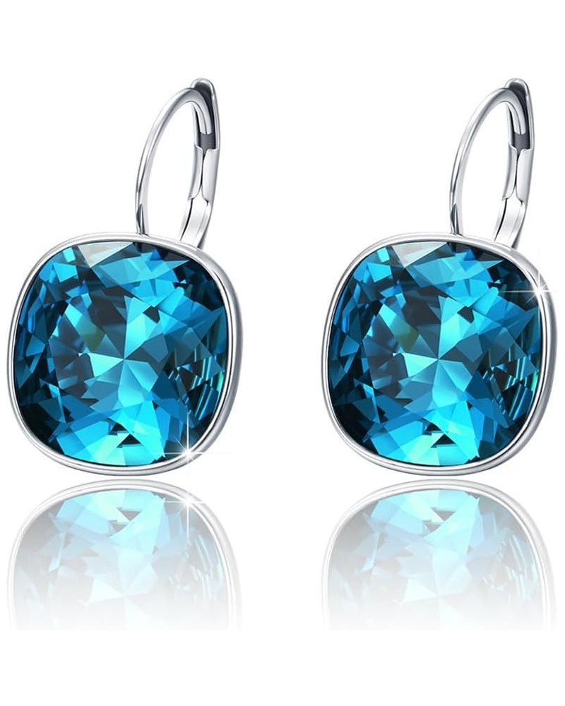 Jewelry Fashion Women Hoop Crystal Earring Sapphire $12.00 Earrings