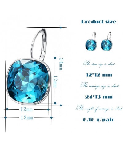 Jewelry Fashion Women Hoop Crystal Earring Sapphire $12.00 Earrings