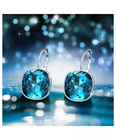 Jewelry Fashion Women Hoop Crystal Earring Sapphire $12.00 Earrings