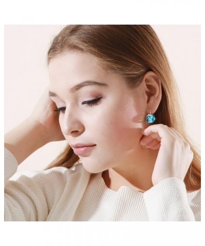 Jewelry Fashion Women Hoop Crystal Earring Sapphire $12.00 Earrings