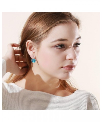 Jewelry Fashion Women Hoop Crystal Earring Sapphire $12.00 Earrings